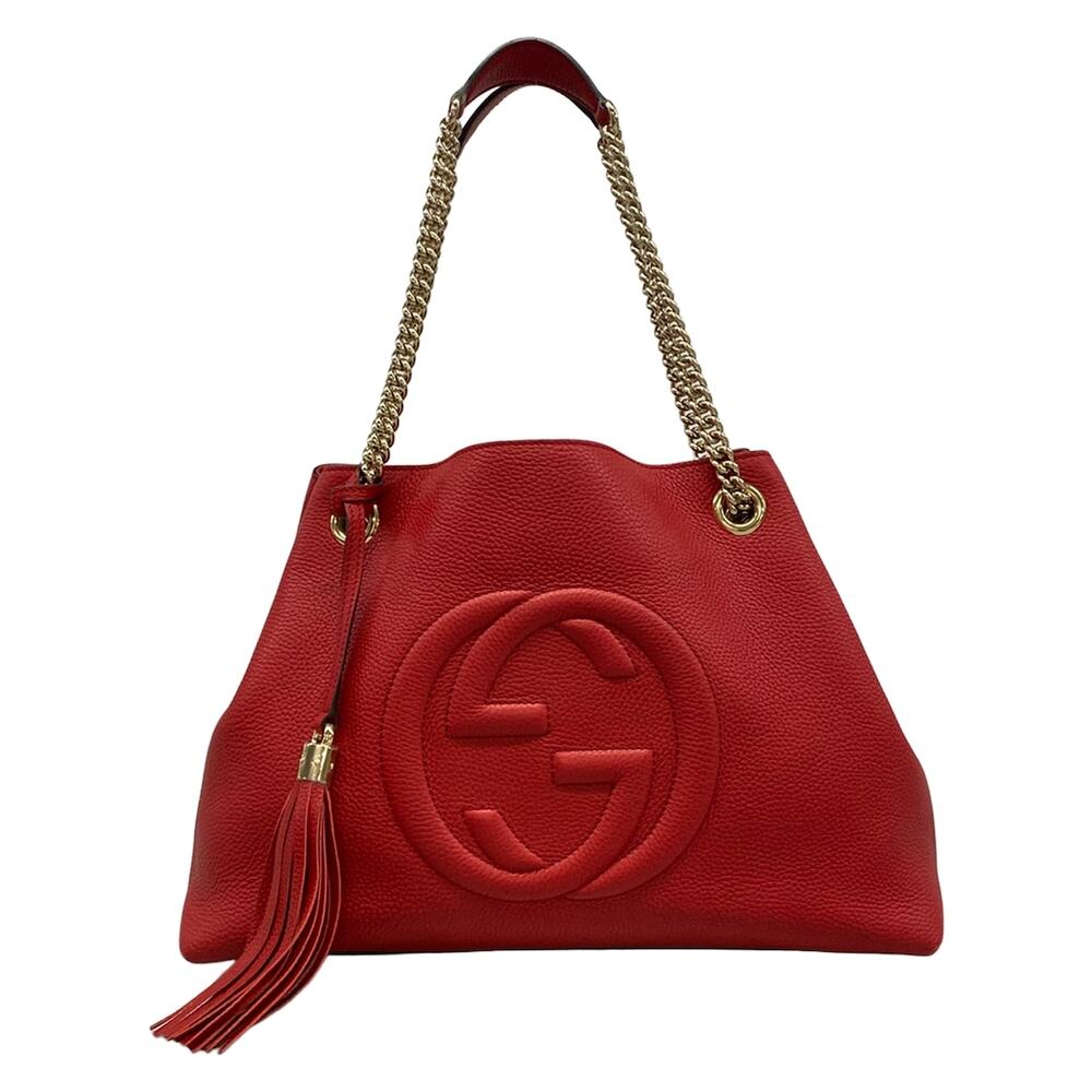 Gucci Soho Shoulder Bag 536196 Red Gold